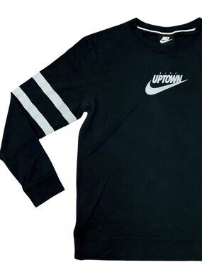 Nike Uptown Center Swoosh Shirt  Red Rose Black Long Sleeve Size XL .
